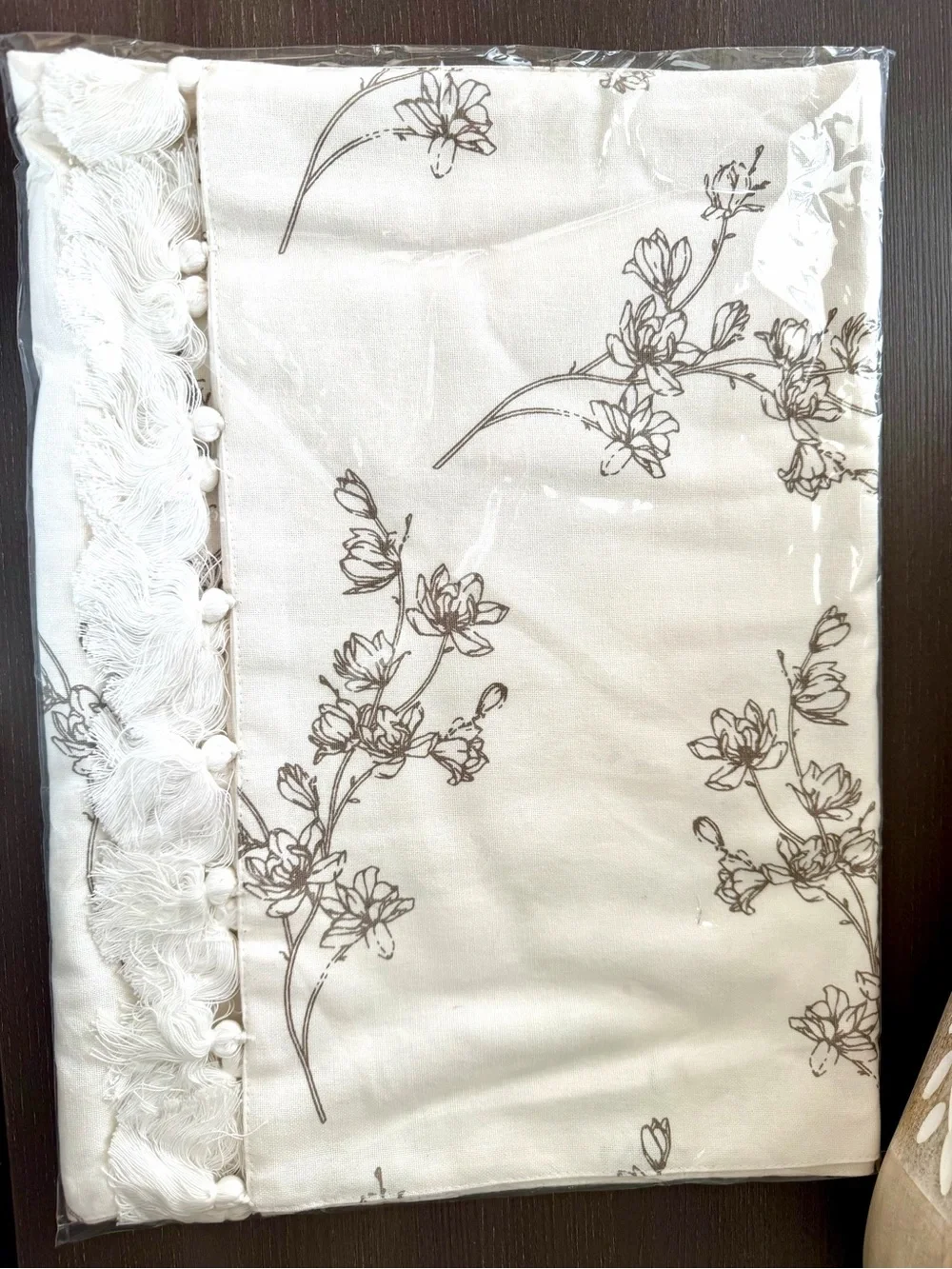 Mary & Martha Thankful Floral Table Runner NWT Tassel Farmhouse